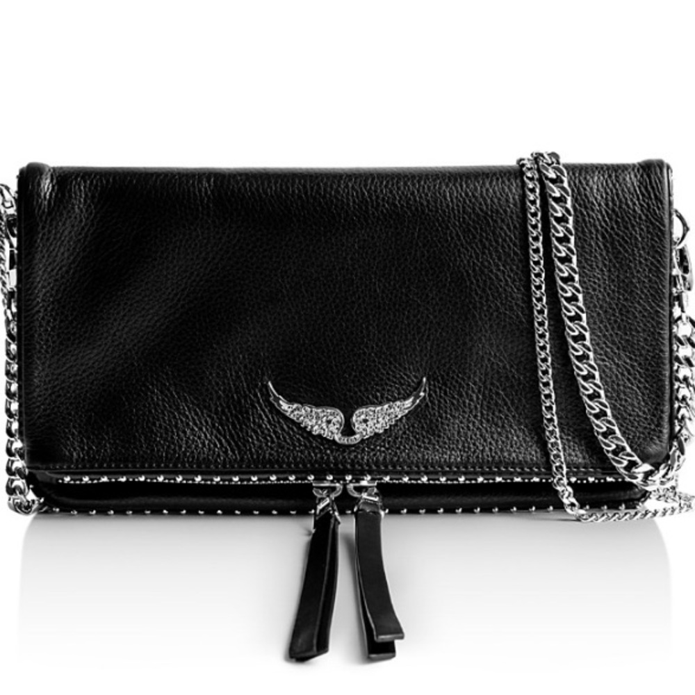 Rock studded leather shoulder bag